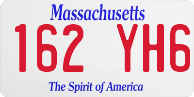 MA license plate 162YH6