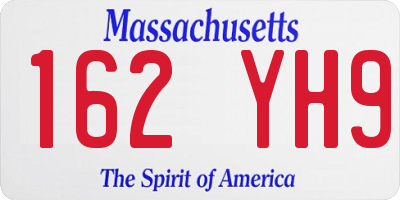 MA license plate 162YH9