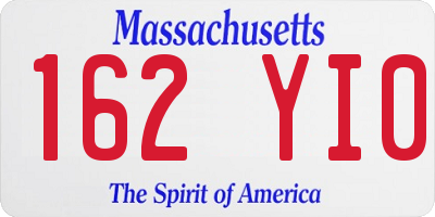 MA license plate 162YI0