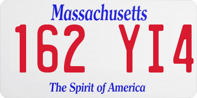 MA license plate 162YI4