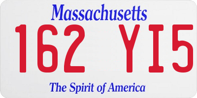 MA license plate 162YI5