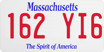 MA license plate 162YI6