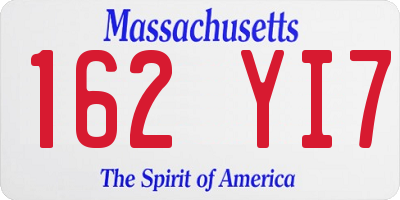 MA license plate 162YI7