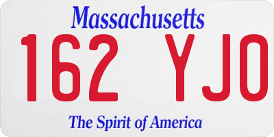 MA license plate 162YJ0
