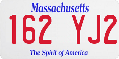 MA license plate 162YJ2