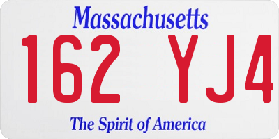 MA license plate 162YJ4