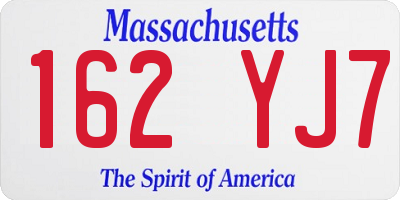 MA license plate 162YJ7
