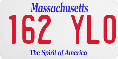 MA license plate 162YL0