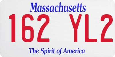 MA license plate 162YL2