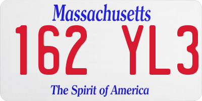 MA license plate 162YL3