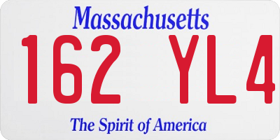 MA license plate 162YL4