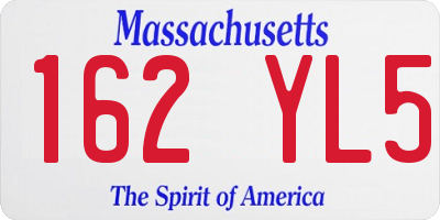 MA license plate 162YL5