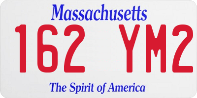 MA license plate 162YM2