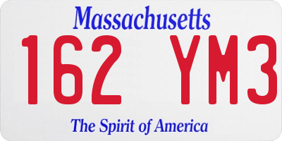 MA license plate 162YM3