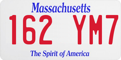 MA license plate 162YM7