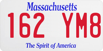 MA license plate 162YM8