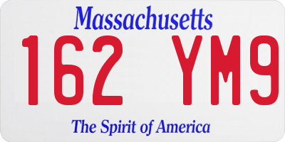 MA license plate 162YM9