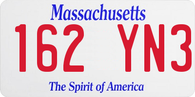 MA license plate 162YN3