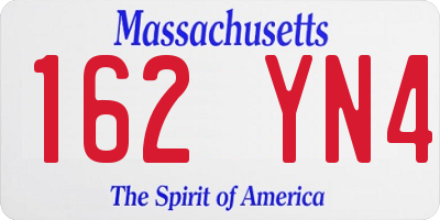 MA license plate 162YN4
