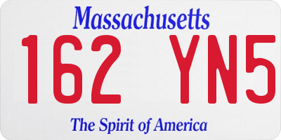 MA license plate 162YN5