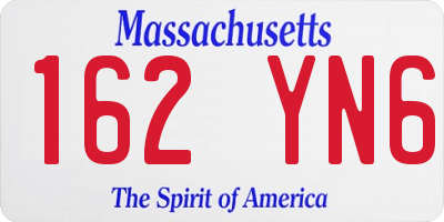 MA license plate 162YN6