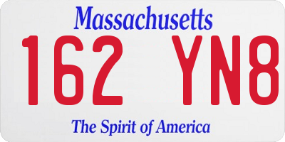 MA license plate 162YN8