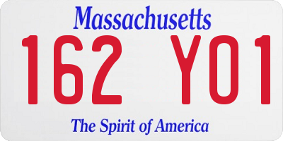 MA license plate 162YO1