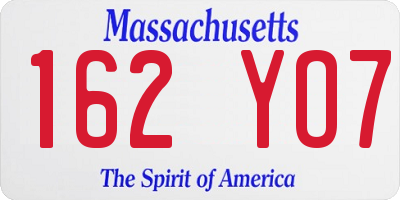 MA license plate 162YO7