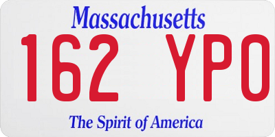 MA license plate 162YP0