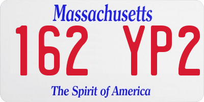 MA license plate 162YP2
