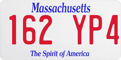 MA license plate 162YP4