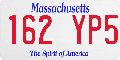 MA license plate 162YP5
