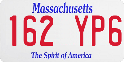 MA license plate 162YP6