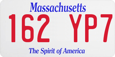 MA license plate 162YP7