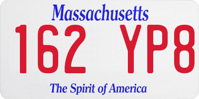 MA license plate 162YP8