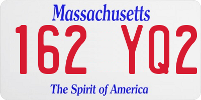 MA license plate 162YQ2