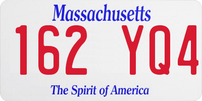 MA license plate 162YQ4