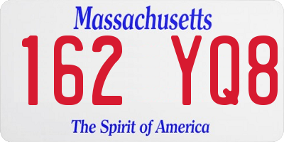 MA license plate 162YQ8
