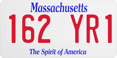 MA license plate 162YR1