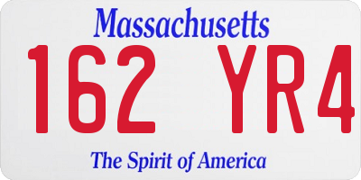 MA license plate 162YR4