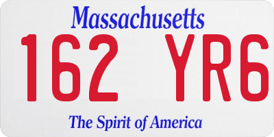 MA license plate 162YR6