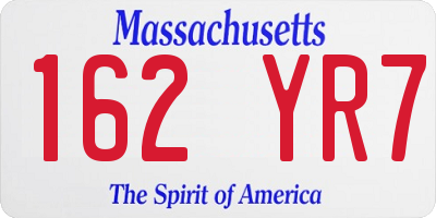 MA license plate 162YR7