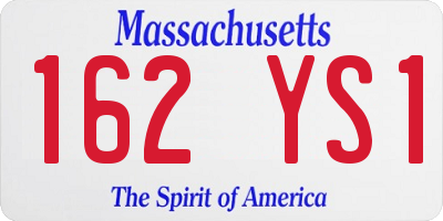 MA license plate 162YS1