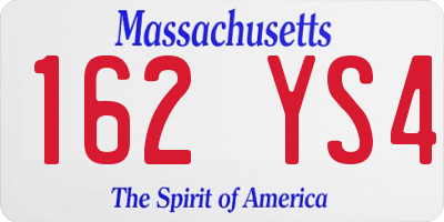MA license plate 162YS4