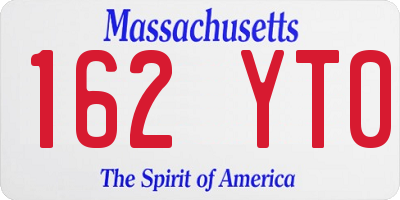 MA license plate 162YT0