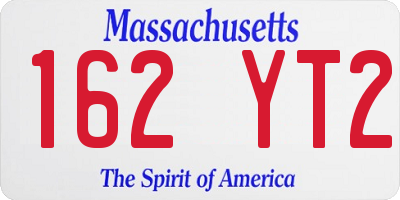 MA license plate 162YT2