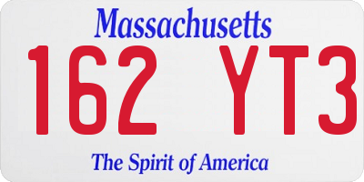 MA license plate 162YT3