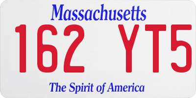 MA license plate 162YT5