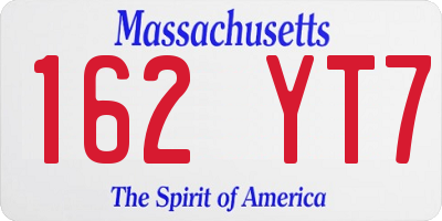 MA license plate 162YT7