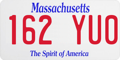 MA license plate 162YU0